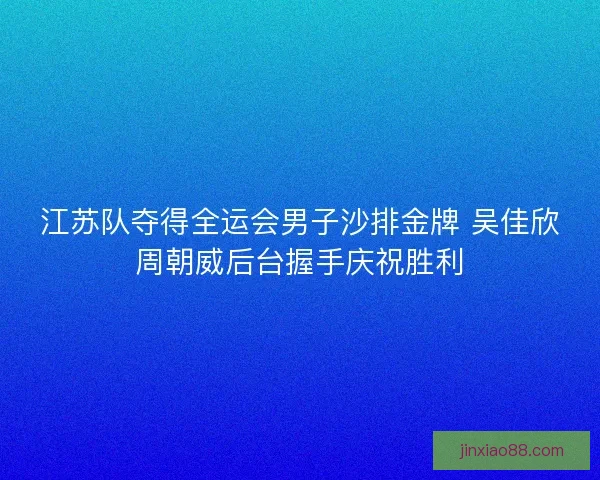 江苏队夺得全运会男子沙排金牌 吴佳欣周朝威后台握手庆祝胜利